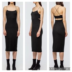 🎀ALEXANDER WANG black Strappy Cami Tank midi Dress xs
